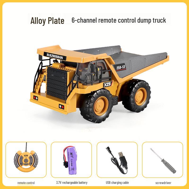 Alloy Remote Control 2.4G Excavator Bulldozer & Dump Truck Set for Kids