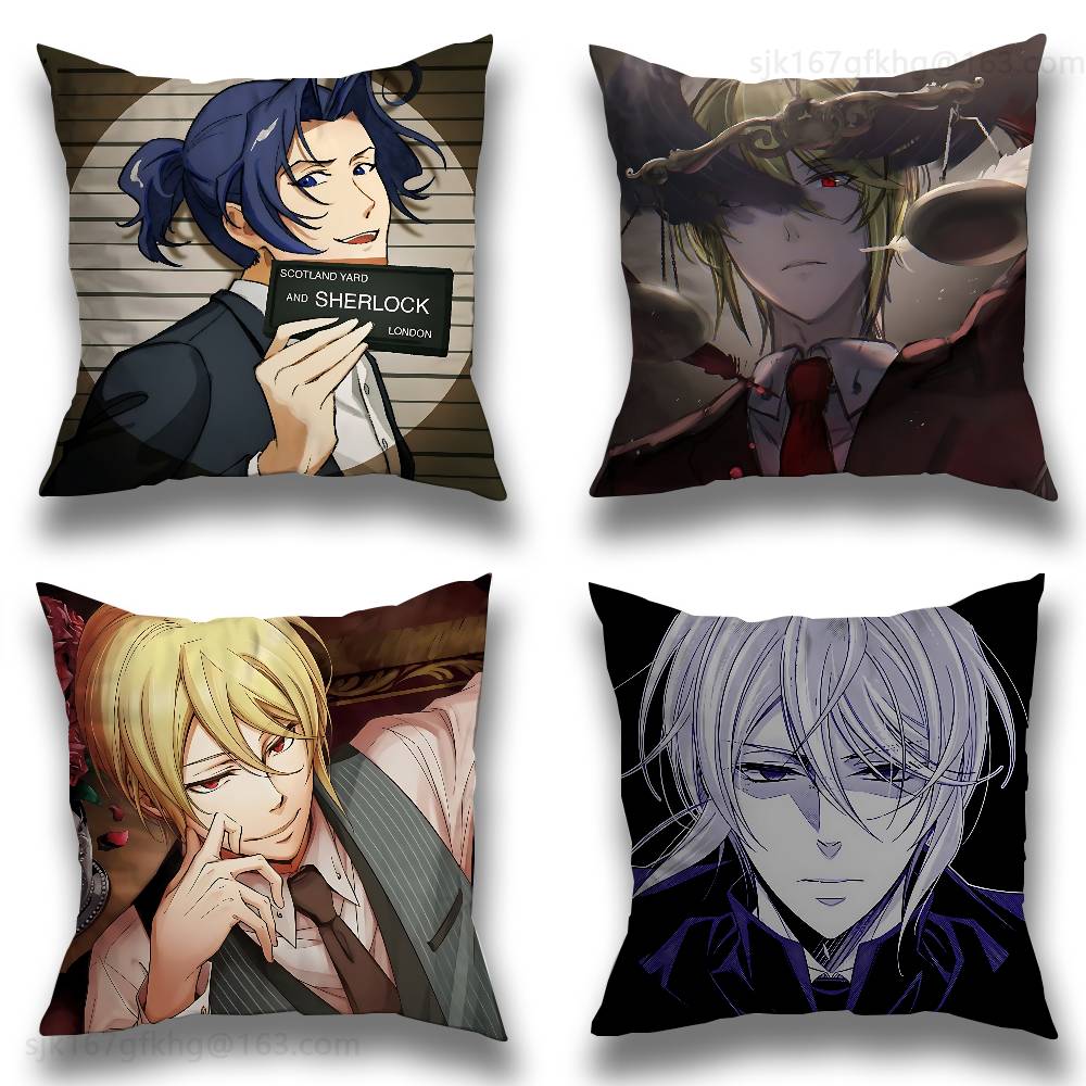 Anime M-Moriarty The Patriot Pillow Case Square Double-Sided Printing Short Plush Sofa Cushion Cover Bedroom Bedside Pillow