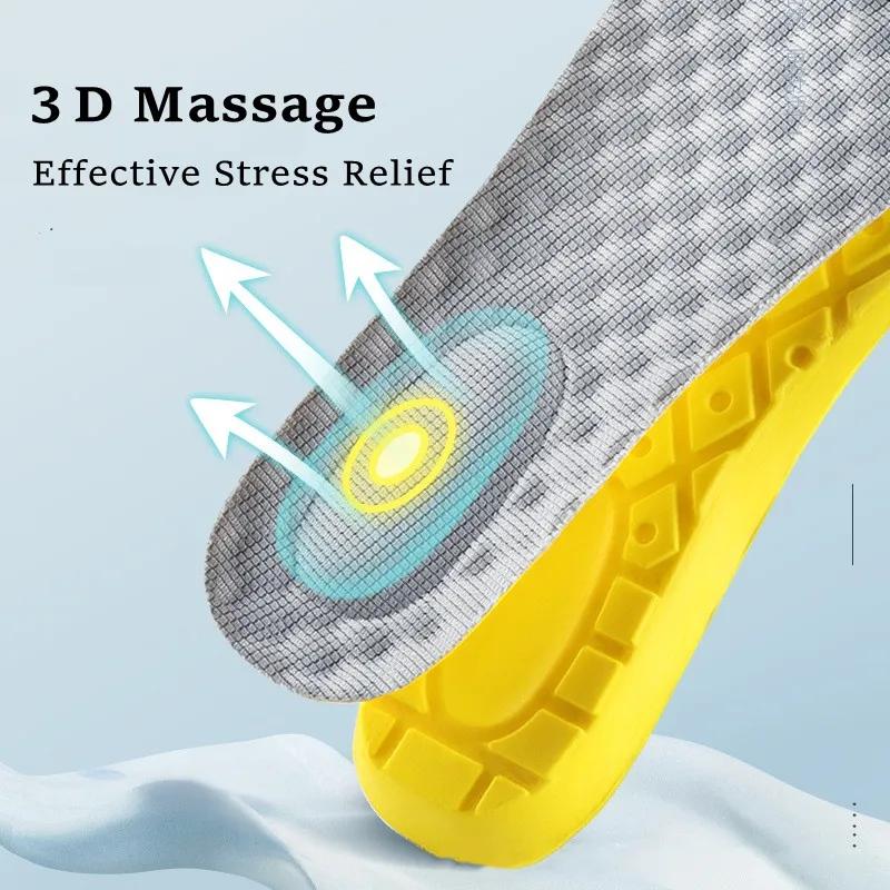 1Pair Sports Insoles for Feet Shock-Absorbing Breathable Shoes Insole Men Women Tennis Sneakers Shoe Sole Memory Foam Shoe Pads