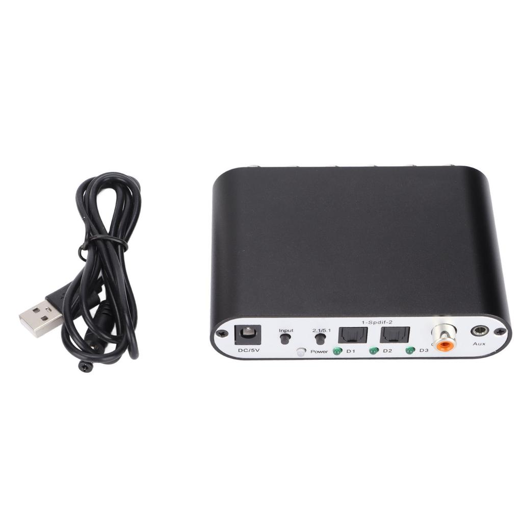 5.1 Digital Sound Decoder Converter Stereo SPDIF Coaxial AUX to 6 RCA Audio Decoder Converter for TV Home Cinema