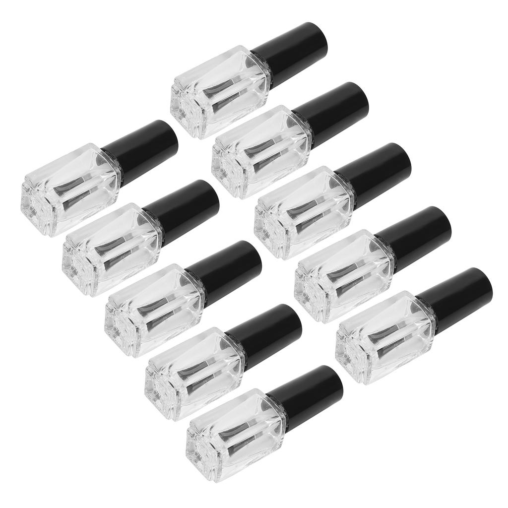 10pcs 5ml Empty Nail Polish Glass Bottles Accessory with Brush Cap Funnel Mixing Balls