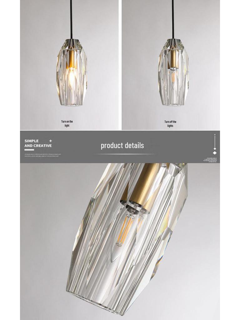 Luxury All-Copper Crystal Chandelier Pendant for Restaurants and Bedrooms