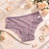 Seamless Lace Trim Briefs Transparent Women Lace Panties Breathable Sheer Mesh Underwear  Girls