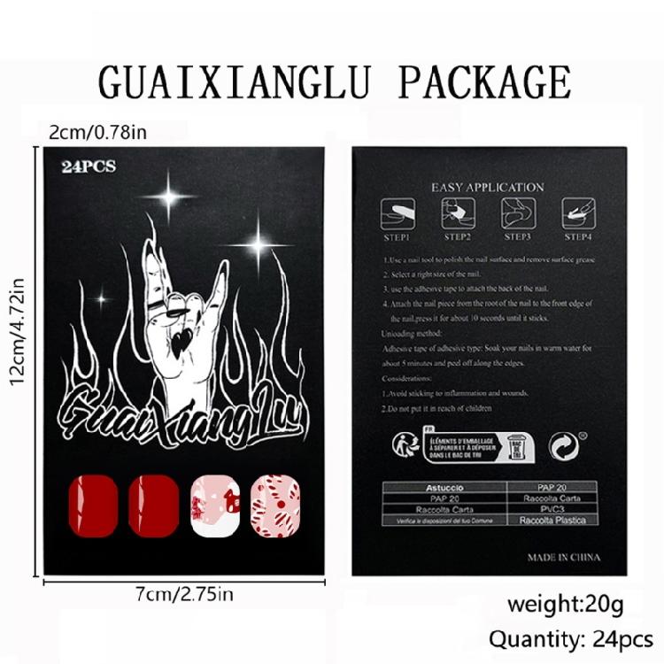 Holiday Party Press On Nail 24PCS Snowflake Candy Cane Designs Lightweight ABS False Nail Christmas Design Easy Apply