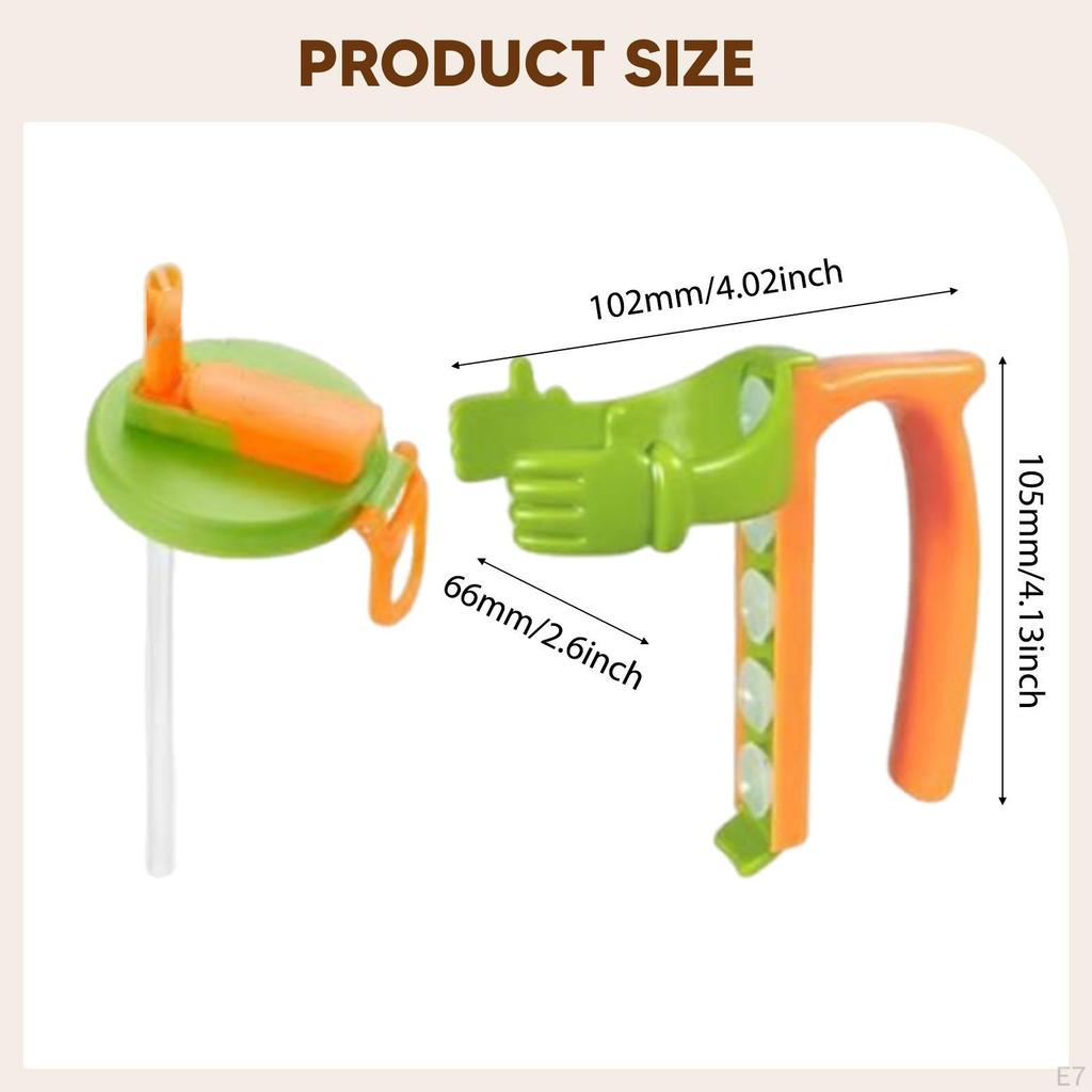 Deckel und Halterabdeckungen mit Strohhalm Wiederverwendbar Leicht zu halten Tragbarer Getränkegriff für