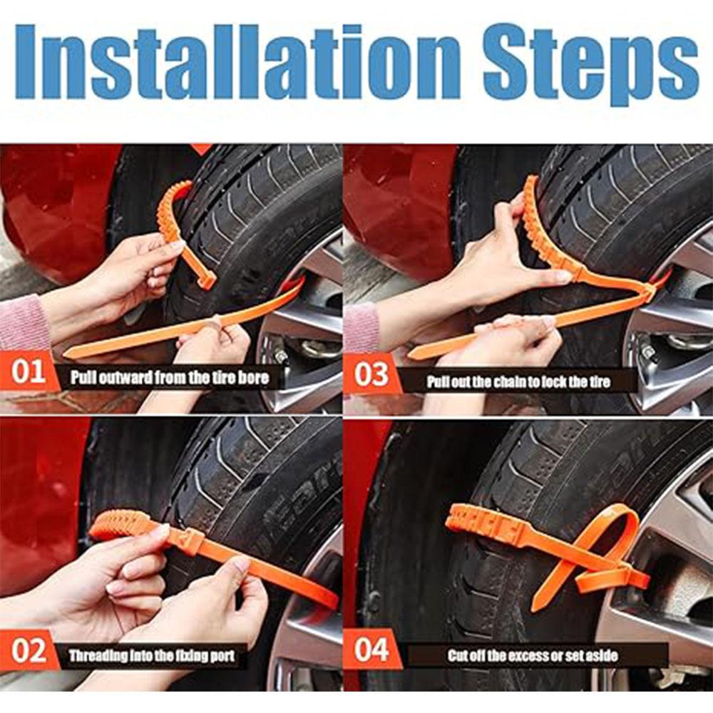 10-50PCS Anti Skid Snow Chains Car Winter Tire Chains Double Grooves Emergency Outdoor Snow Tire Wheels Protector Accessories