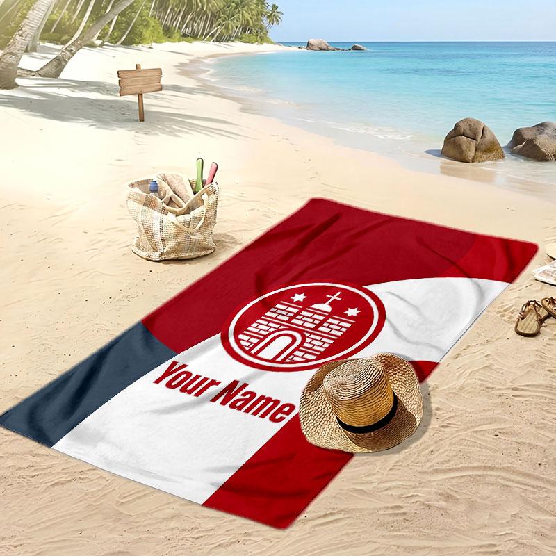 FC St. Asciugamano da Spiaggia Stampato Personalizzato Pauli Logo Calcio Supporto Nome Personalizzato Testo Asciugamano Assorbente Per Sport Viaggio Regalo Speciale
