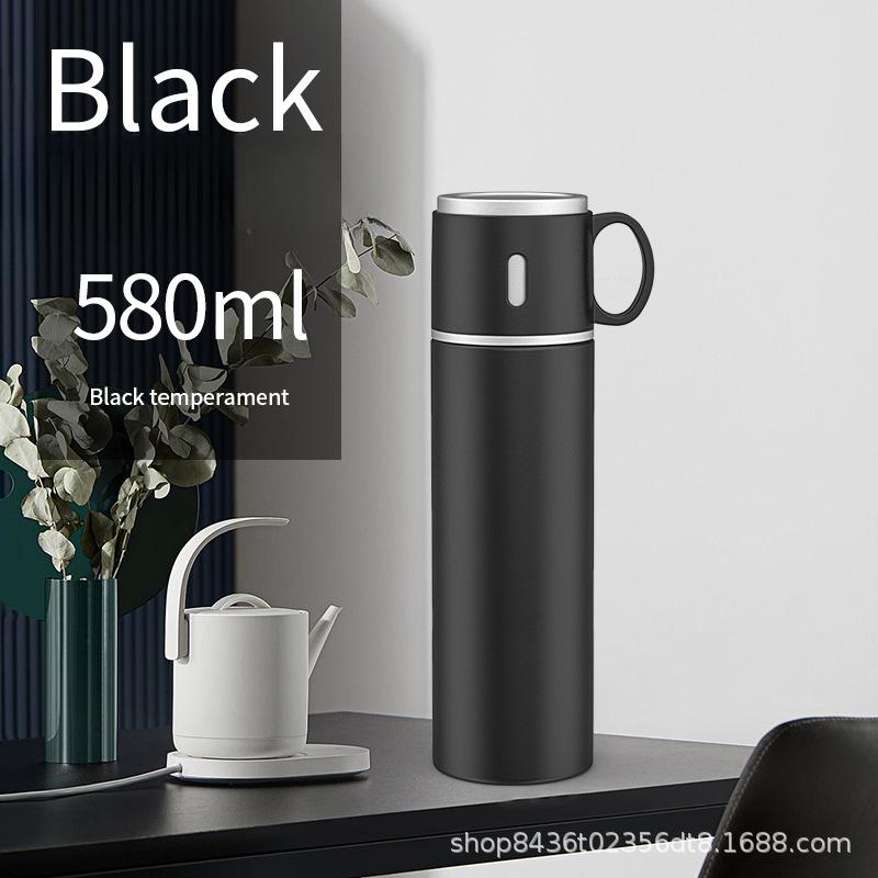 580ML Sticlă de apă termică din oțel inoxidabil în stil nordic, căni de cafea, cană izolată, căni pentru băuturi de birou, sticlă, ceașcă de ceai, cadou