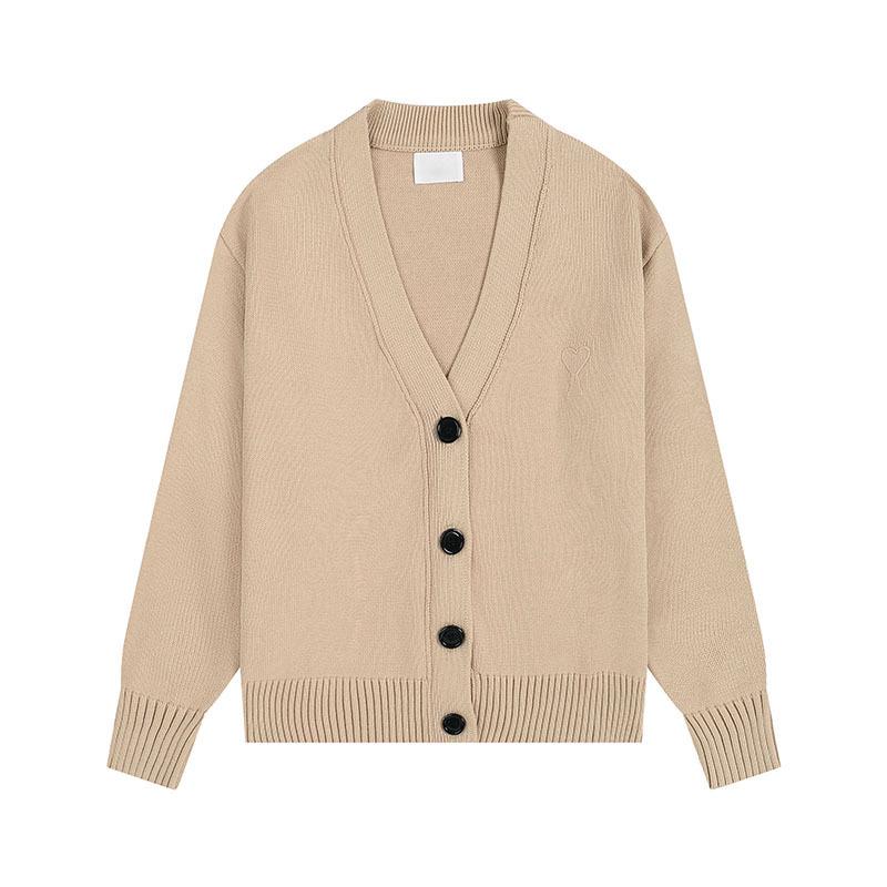 Klassischer Strick-Cardigan mit Herz-Stickerei - Unisex Lockerer Pullover