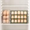 Kitchen Large Three-tier Capacity Egg Fridge Storage Box - Portable Multi-Layer Egg Tray  Auto Opening/Closing Egg Holder