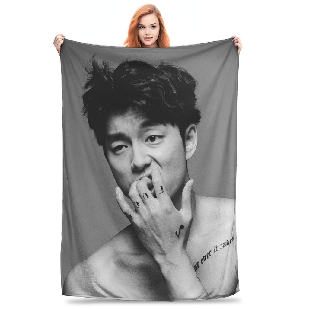 Gong Yoo Kpop Blanket Plush Awesome Warm Throw Blanket for Bedding Lounge Autumn/Winter,
