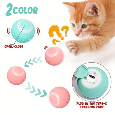 Intelligentes Katzenspielzeug, elektrischer Katzenball, automatisch rollender Ball, interaktives Katzenspielzeug, Haustierspielzeug für Katzen, zum Spielen im Innenbereich, Katzenzubehör