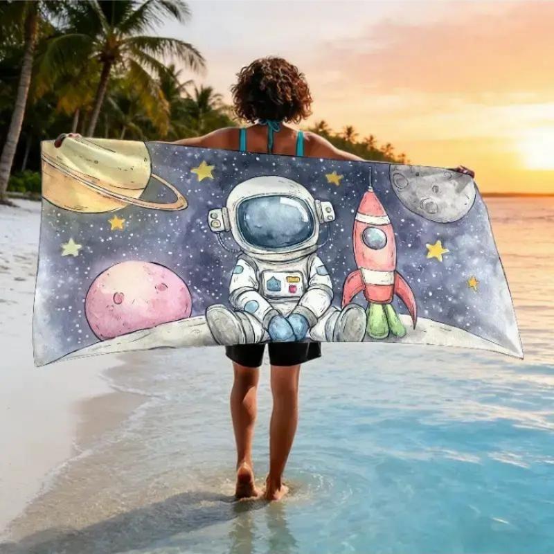 

A Sci-Fi Literature Writing Competition Themed Beach Towel,Lunar Base Astronaut Dormitory, Lunar Base, Curiosity Exploration Pod W30*H60(CM)