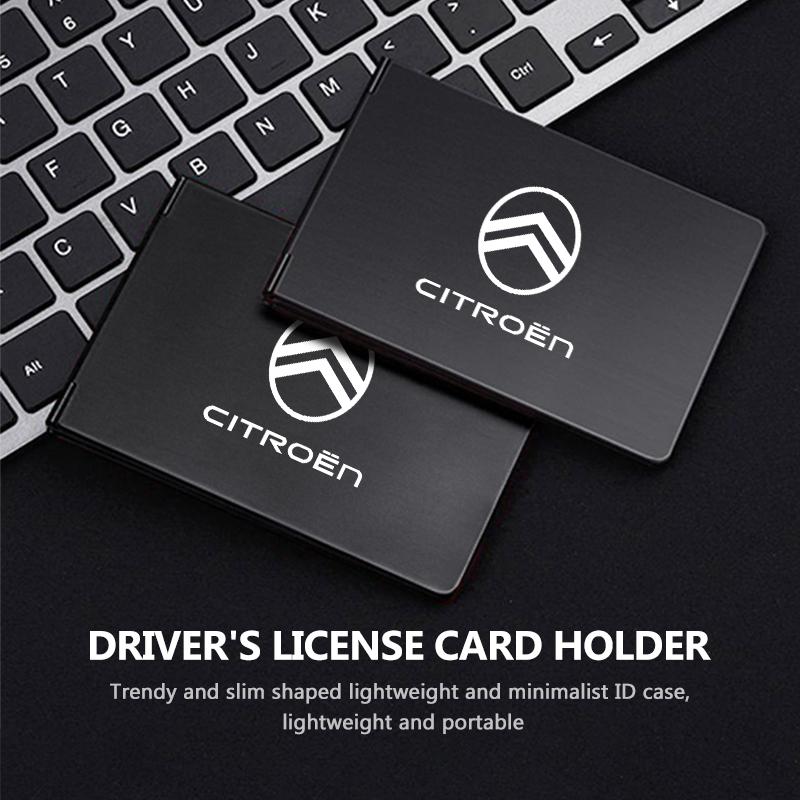 Car ID Card Case Metal Key Card Holder Bank Credit Card Case For Citroen C4 C3 C5 C1 C2 C6 VTS C4L DS3 DS4 DS5 Grand Berlingo