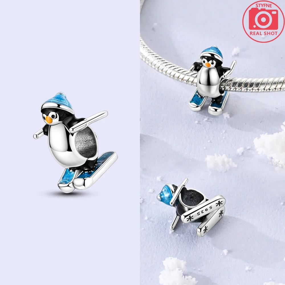 Copper Charms Original Father Christmas Penguin Snowflake Beads Fit Bracelet Women Diy Gift Christmas Present