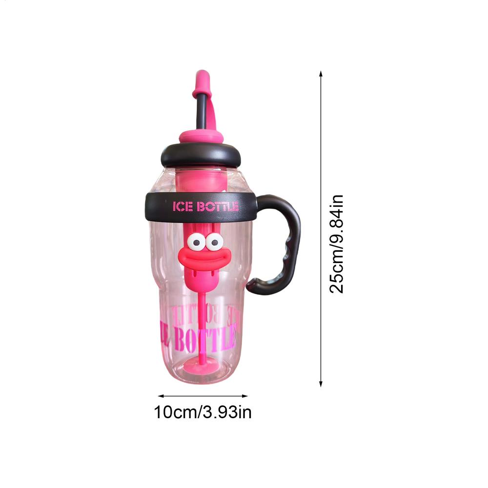 Straw Water Bottle Large Water Bottles With Straw Cartoon Flask Leak-Proof Container Drinking Cups Reusable Large Capacity