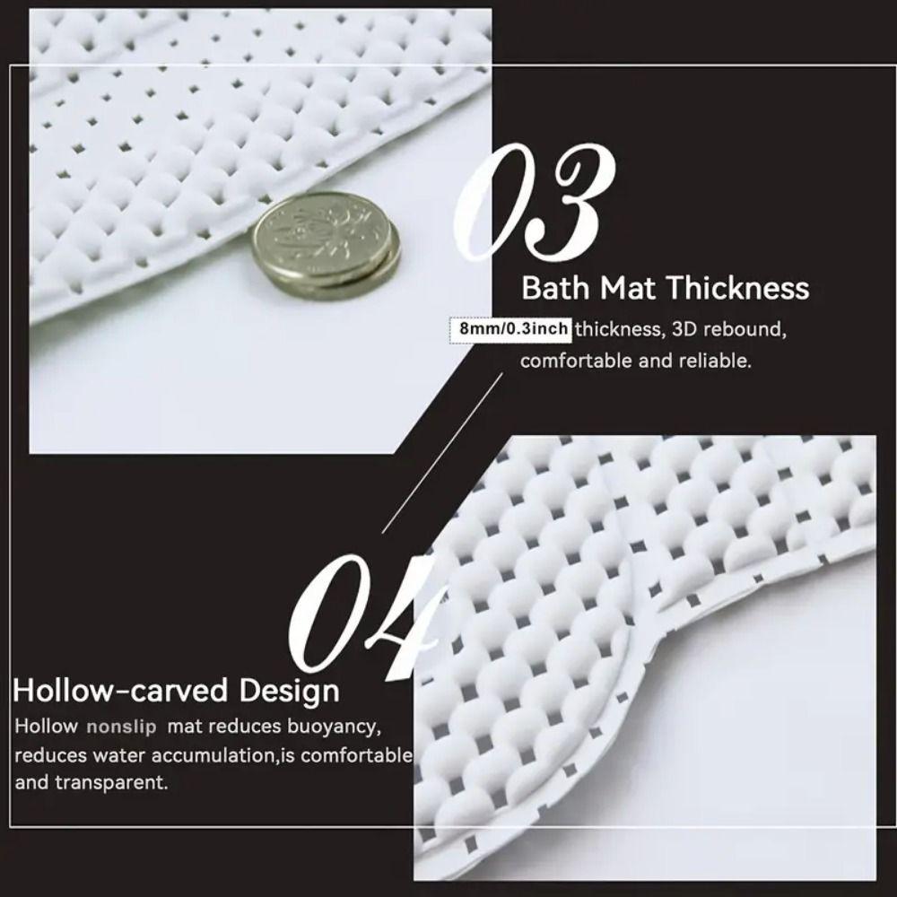 Quick Drying PVC Foam Bath Mat Suction Cups Bath Pillow Relaxing Non-Slip Bathtub Mat  Women