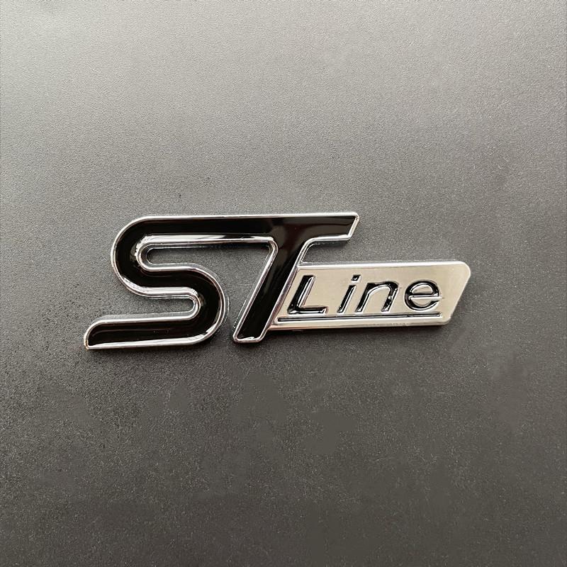 3D Metal Logo ST Line Emblem Car Trunk Badge For Ford Edge Puma Kuga Mondeo Fiesta Ecosport Focus ST Line Sticker Accessories