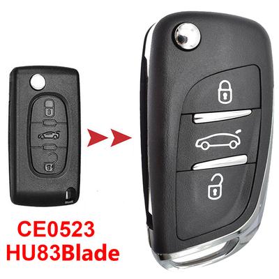 3 pulsante Modificato Auto Chiave A Distanza Borsette Caso Fob Per Citroen C2 C3 C4 Per Peugeot 308 207 307 3008 807 Expert Partner HU83 Lama