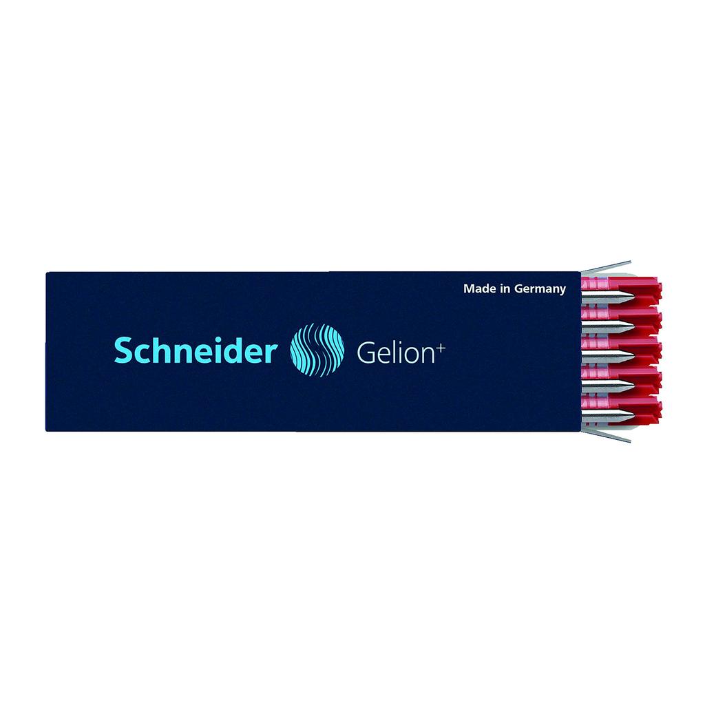 Schneider Ballpoint Pen Gel 1 Box Gelion+ Refills, 0.7mm Ink, (10 Pens) (Red)