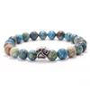 Natural Colored Imperial Beads Bracelet Men Titanium Steel Dog Paw Beaded Brazelet Women Simple Yoga Wrist Braslet Jewelry Homme