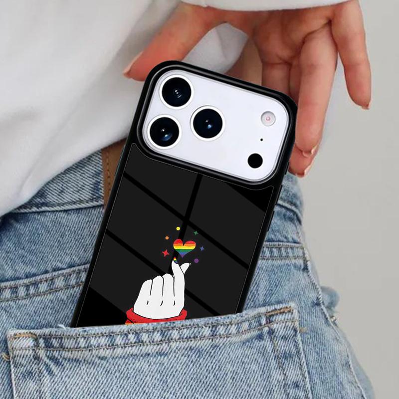 

Rainbow Gay LGBT Finger Phone Case for iPhone 17ProMax 12 13 14 15 16e 17 Pro Max Plus Air Cover iPhone 12 mini