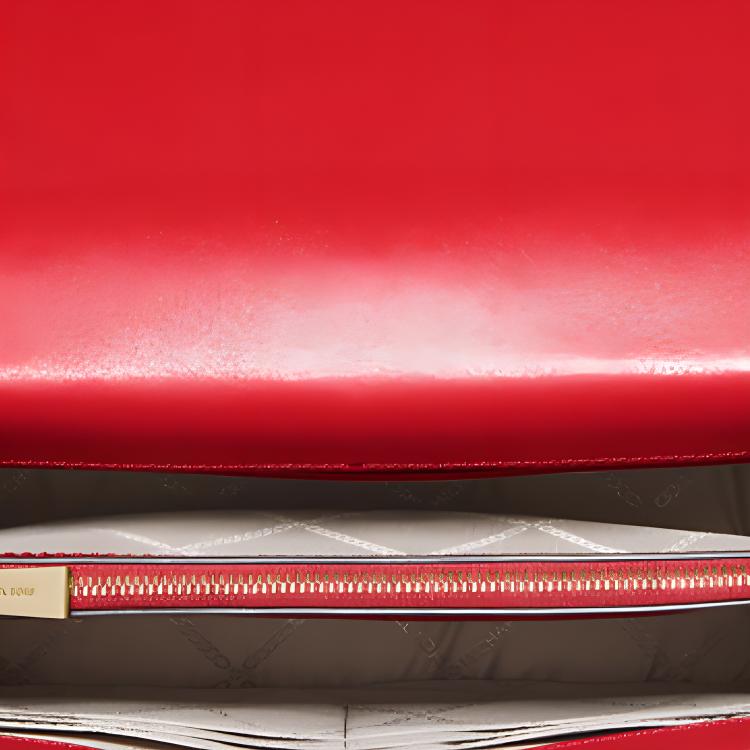 Michael Kors Jade Flap Chain Solid Color Minimalist Leather Shoulder Bag Women Shoulder Bag Red 30S9GJ4L9L683