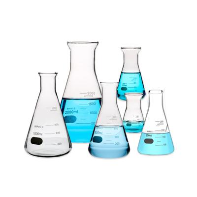 Beuta da laboratorio conica aperta a più svasature resistente alle alte temperature con scala