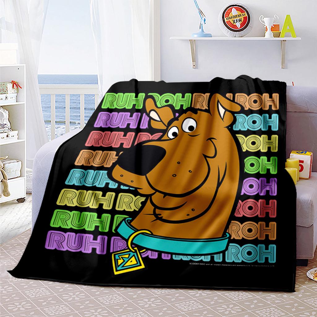 Halloween fantasy comedy adventure cartoon movie Scooby-Doo blanket soft home furnishing nap decoration four seasons warm Sherpa blanket U16