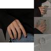 Sterling 925 Sophisticated Silver Geometric Adjustable Ring Contemporary Style For Women Fashionable