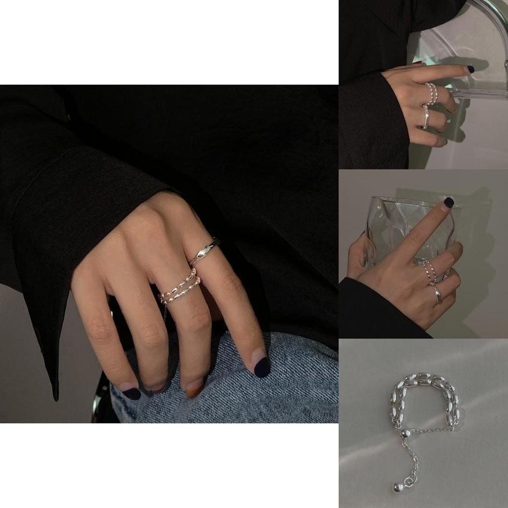 Sterling 925 Sophisticated Silver Geometric Adjustable Ring Contemporary Style For Women Fashionable