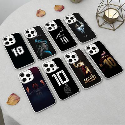 Coque de téléphone MESSI Pour iPhone 16,15,14,13,12,17,Pro,MAX blanche Mate Housse antichoc