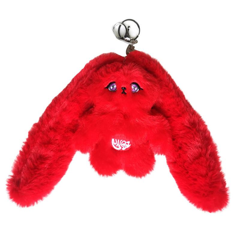 

Gigi Coffee Shop Style Red Bunny Plush Charming Short Fur Keychain Cute Doll With Pp Cotton