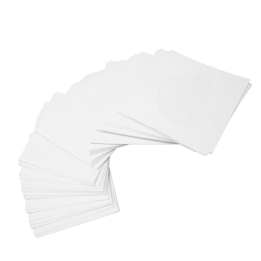 100 Pack CD DVD Sleeves Envelopes Thick Reusable Dust Proof Disc Sleeves with Flap Clear Window for 8cm Miniature Disc