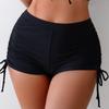 Einfarbiger Riemchen-Bikini-Set mit Schlitz - Damenmode Badeanzug
