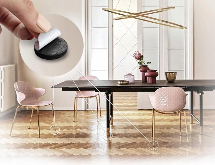 Felt pad for furniture chairs 12 PCS Self-adhesive felt black 3CM