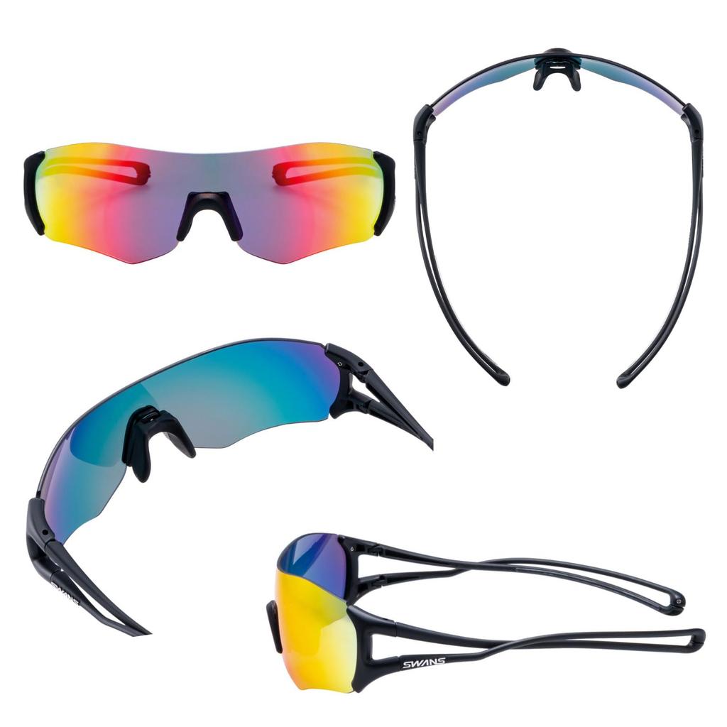 sports sunglasses EIGHT8 for track and ball and MBK Red Shadow Mirror x [SWANS] Japanese-made E-NOX marathon, running, field, sports, cycling.