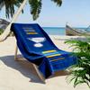 "Blue and Yellow Stripes with Winged Note" Patterned beach towel quick dry perfect for travel outdoor sports jogging the beach and swimming
