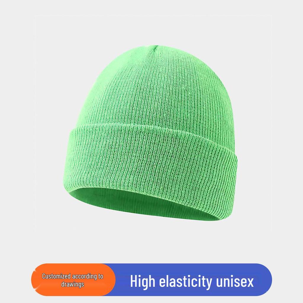 Personalized Logo Winter Beanie - Custom Embroidery Knit Hat, Warm Autumn Gift, Solid Color