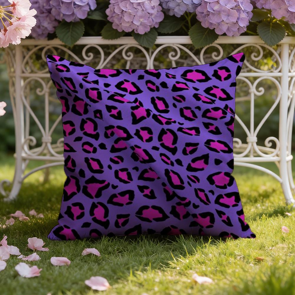 Y2K Fashion Leopard Print Cushion Cover Multi-Scene Pillow Cover For Home & Car - Reversible, Soft & Durable For Daily Use