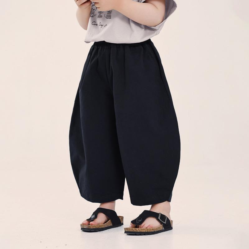 Boys Young Kids Loose Solid Casual Summer Cropped Pants