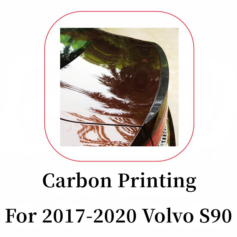 For Volvo For Volvo S90 T5 2017 2018 2019 2020 Black Carbon Rear Trunk Lid Ducktail Lip Spoiler Wings Car Exterior Tuning Access