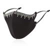 Washable Ice Silk Cloth Mask Rhinestone Riding Mask Crystal Ornaments Face Mask  Party Gif
