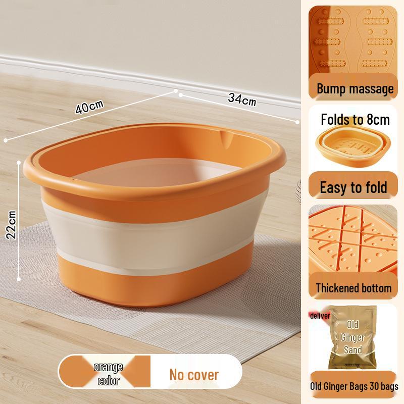 Foldable Portable Foot Bath Basin - Insulated and Over-Calf Design for Home Spa.