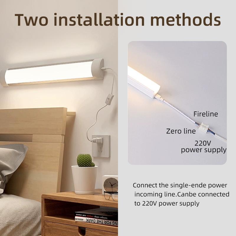 30cm Led Tube Light Bar With 1.8m Switch Wire Under Cabinet Lights for Living Room Bedroom Closet Kitchen Wall Lamp Led Tube