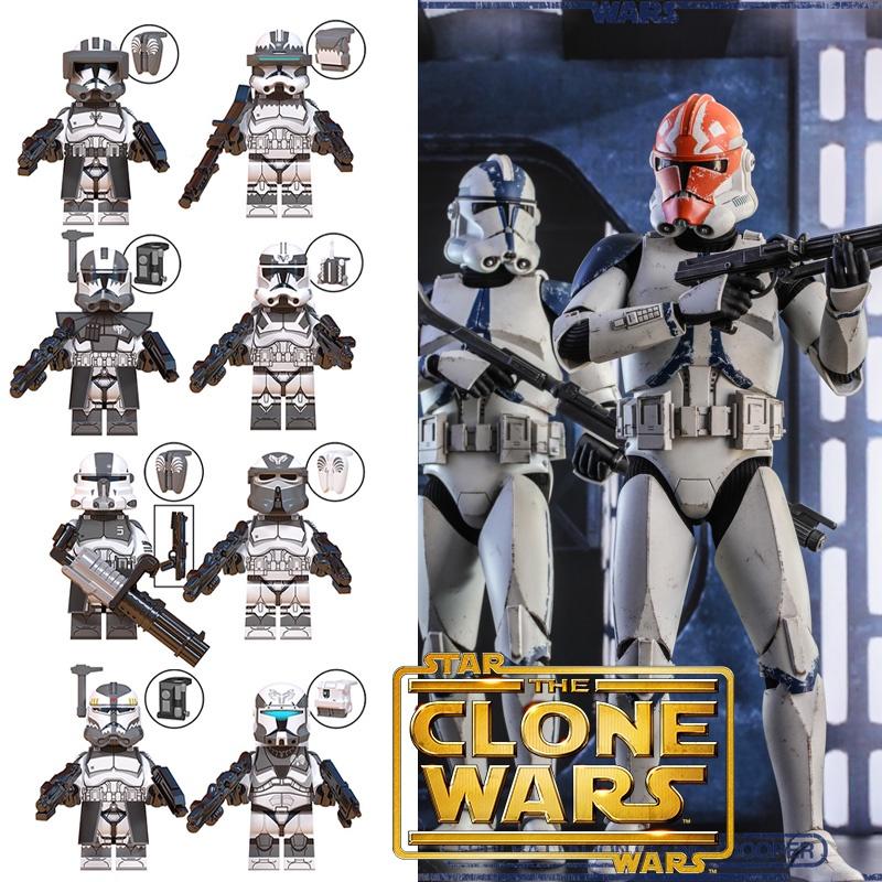 Wm6128 Série TV Film Clone Trooper Équipe Wolf Soldat en Armure Lourde Pilote Blocs de Construction Figurine Sac