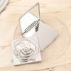 Rose Kompaktspiegel Quadratisch Reise Tragbar Make-up Spiegel Doppelseitiger Kosmetikspiegel Geschenke für Hochzeit Brautparty