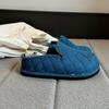 thick-soled denim women's new big head shoes women's cute round head ugly cute bread shoes women's half slippers