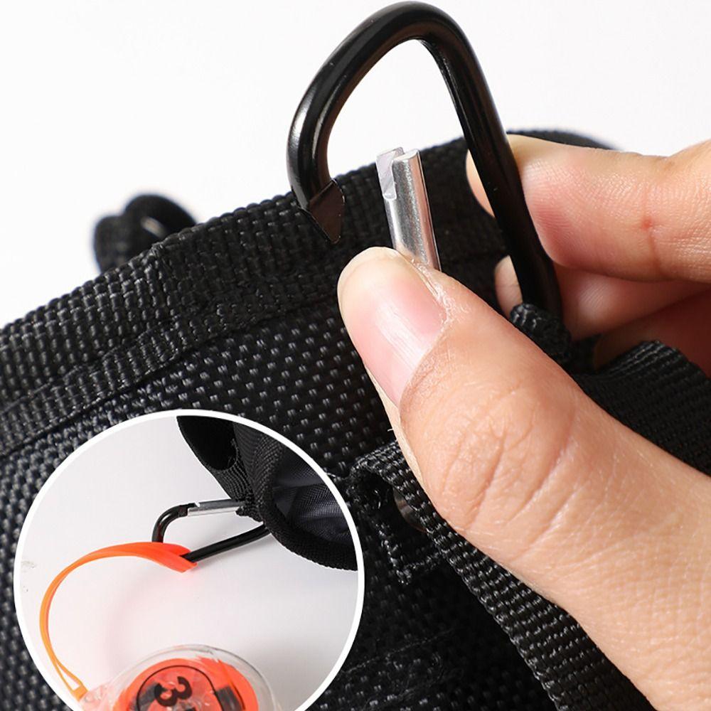 Practical Oxford Nail Screw Storage Bag Black Wear-resistant Cylinder Nail Screw Storage Bag with Buckle Can Tighten Tool Bag