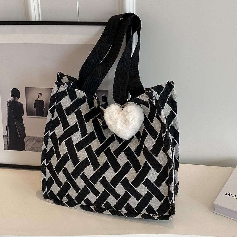 High School Students Canvas Bags for Class for Women New Style Commuting Tote Bags for Work Small Bags Ins Handbags for Women